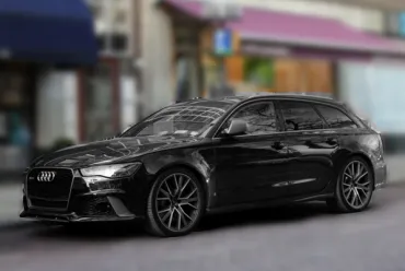 Groot beeld van Groot beeld van Groot beeld van Donkergrijze Audi RS6, zwarte velgen